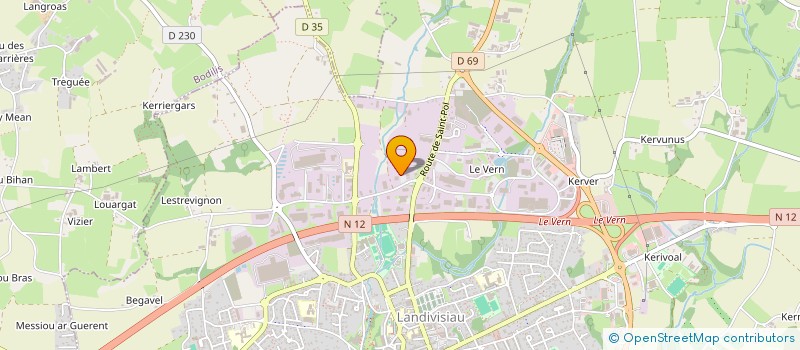 localisation de l'entreprise GUEGUEN PRIDO  LANDIVISIAU