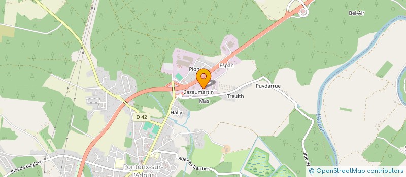 localisation de l'entreprise GUELIN S.A.S à PONTONX-SUR-L'ADOUR