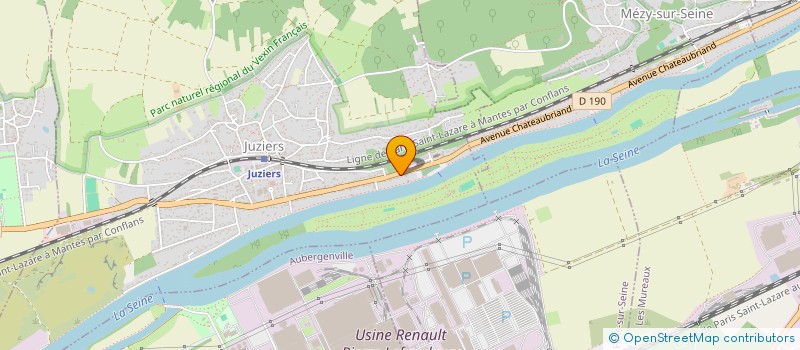 localisation de l'entreprise GUERIN BORDS DE SEINE G.B.S à JUZIERS