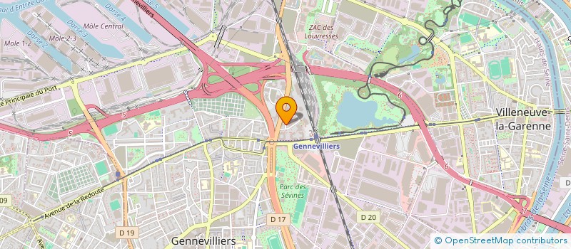 localisation de l'entreprise GUERIN ET LAVIROTTE ARCHITECTES ASSOCIES à GENNEVILLIERS
