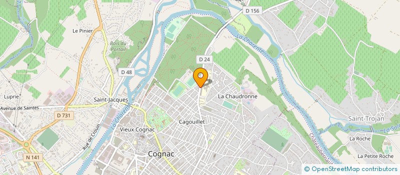 localisation de l'entreprise GUERIT DISTRIBUTION à COGNAC