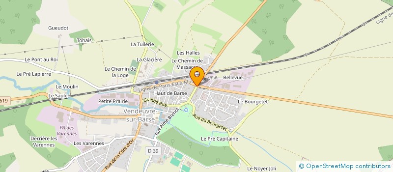 localisation de l'entreprise GUERRIER LOCATION MONTAGE à VENDEUVRE-SUR-BARSE