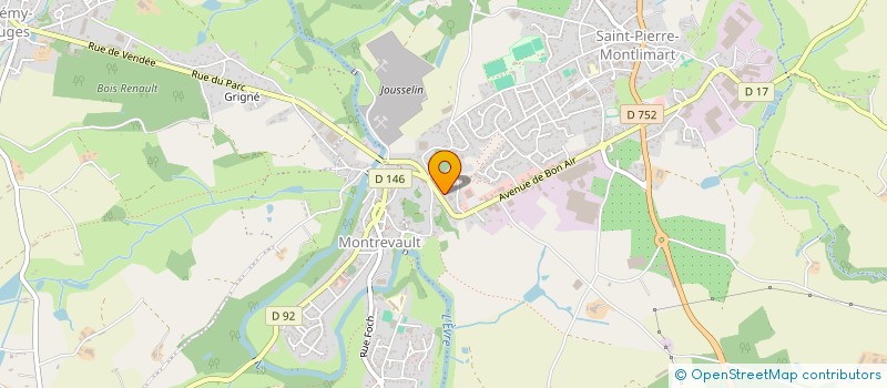 localisation de l'entreprise GUERY-PELLERIN à MONTREVAULT-SUR-EVRE