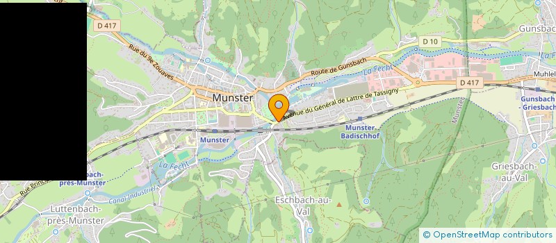 localisation de l'entreprise GUHRING TOITURES à MUNSTER