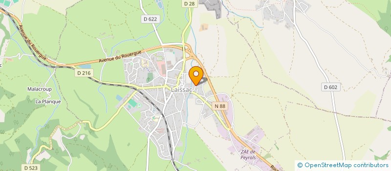 localisation de l'entreprise GUIBERT CAZALS LE BARTHAS  LAISSAC-SEVERAC L'EGLISE