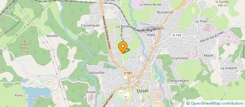 localisation de l'entreprise GUICHARD TP ET ENVIRONNEMENT  USSEL