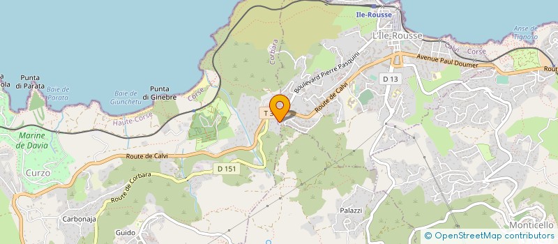 localisation de l'entreprise GUIDICELLI TRANSPORTS à L'ILE ROUSSE
