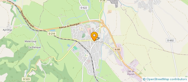 localisation de l'entreprise GUILHOU S.C.I.  LAISSAC-SEVERAC L'EGLISE