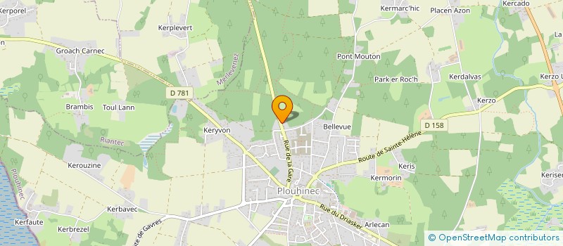 localisation de l'entreprise GUILLET COUVERTURE  PLOUHINEC