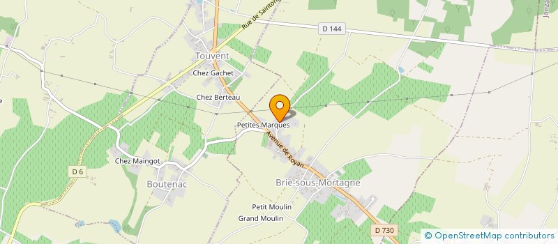 localisation de l'entreprise GUILLET FRERES  BRIE-SOUS-MORTAGNE