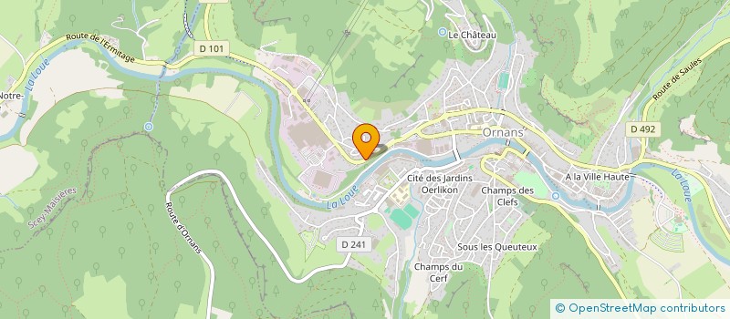 localisation de l'entreprise GUILLIN EMBALLAGES à ORNANS