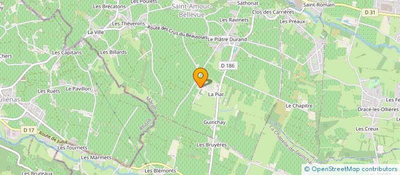 localisation de l'entreprise GUILLOT - ECHALLIER TOPOGRAPHIE  SAINT-AMOUR-BELLEVUE