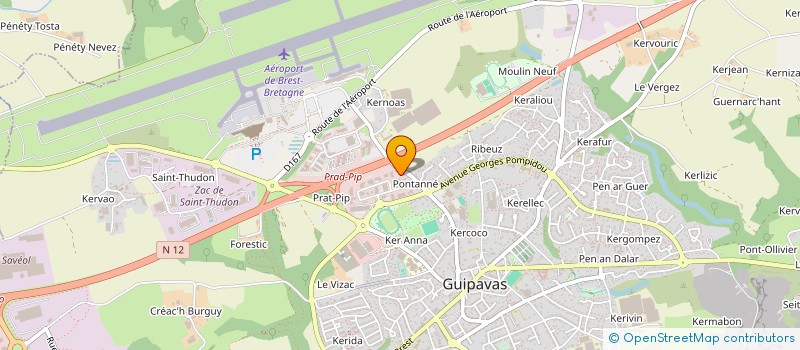 localisation de l'entreprise GUILTON  GUIPAVAS