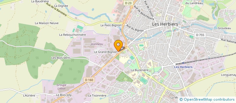 localisation de l'entreprise GUIMON YVES CONCEPTION AMENAGEMENT  HERBIERS (LES)
