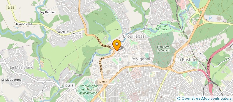 localisation de l'entreprise GUITARE POUR TOUS à LIMOGES