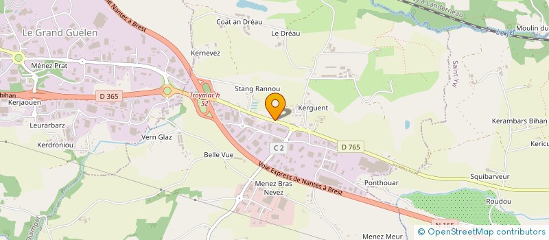 localisation de l'entreprise GUIVERME INVEST à SAINT-EVARZEC