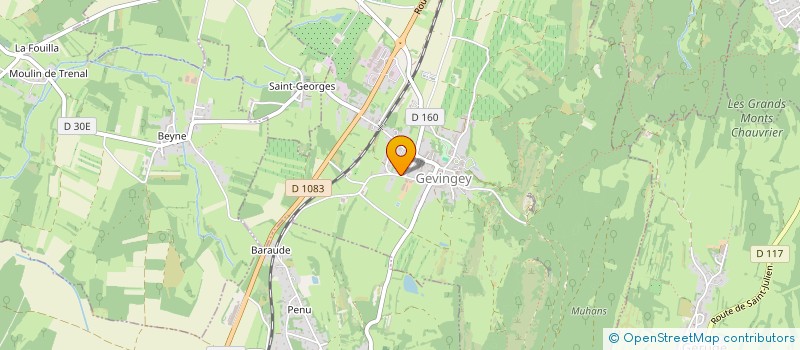 localisation de l'entreprise GUVEN BTP à GEVINGEY