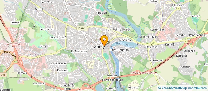 localisation de l'entreprise GUYADER à AURAY