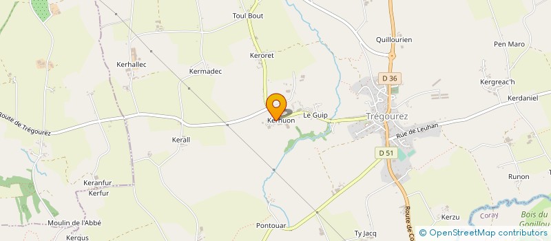 localisation de l'entreprise GUYADER LOGISTICS à TREGOUREZ