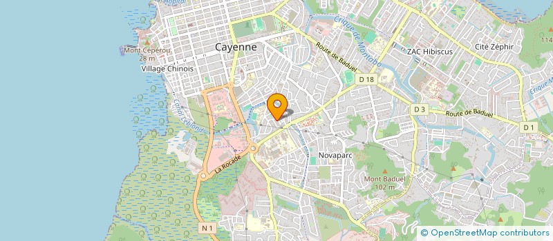 localisation de l'entreprise GUYANE TRAVAUX PUBLICS à CAYENNE