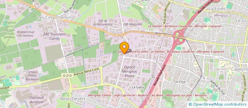 localisation de l'entreprise GUYENNE SANITAIRE  MERIGNAC