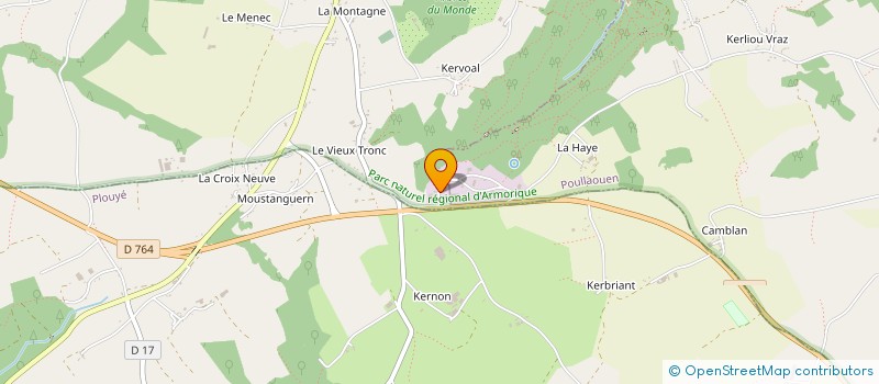 localisation de l'entreprise GUYOT BOIS ENERGIE à POULLAOUEN