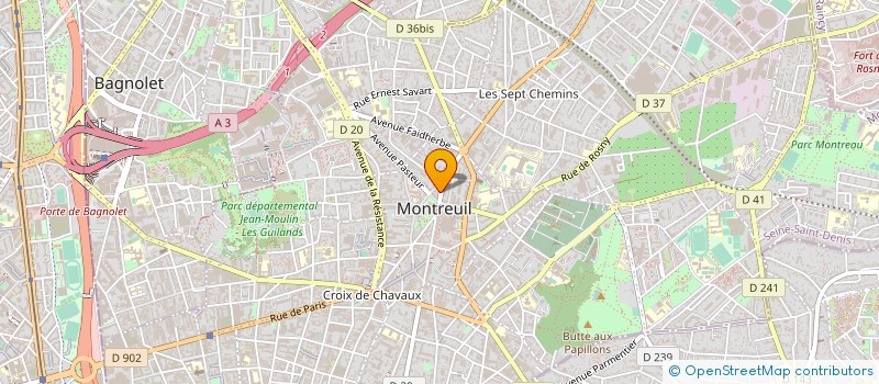 localisation de l'entreprise GUZA  MONTREUIL