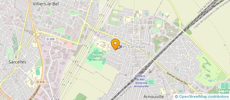 localisation de l'entreprise GV7 IMMOBILIER à VILLIERS-LE-BEL