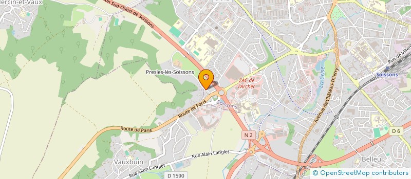 localisation de l'entreprise GVO SOISSONS à SOISSONS