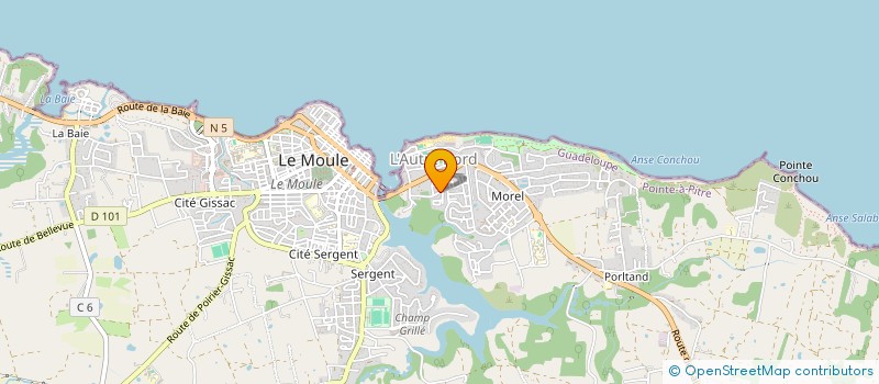 localisation de l'entreprise GWADALUG à LE MOULE