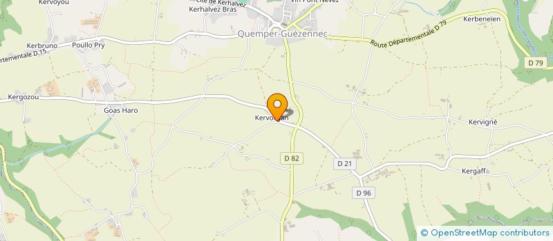localisation de l'entreprise GWENDOLINE BOUVET à QUEMPER-GUEZENNEC