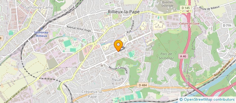 localisation de l'entreprise GYMNAS MASCULINE VOLONTAIRE ZUP RILLIEUX à RILLIEUX-LA-PAPE