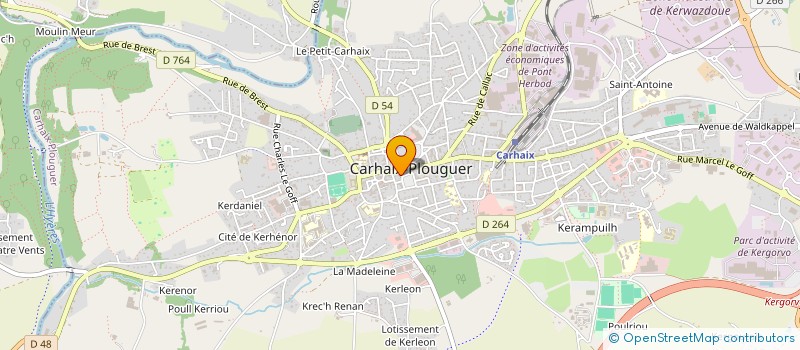 localisation de l'entreprise GYMNASE CENTRE BRETAGNE  CARHAIX-PLOUGUER
