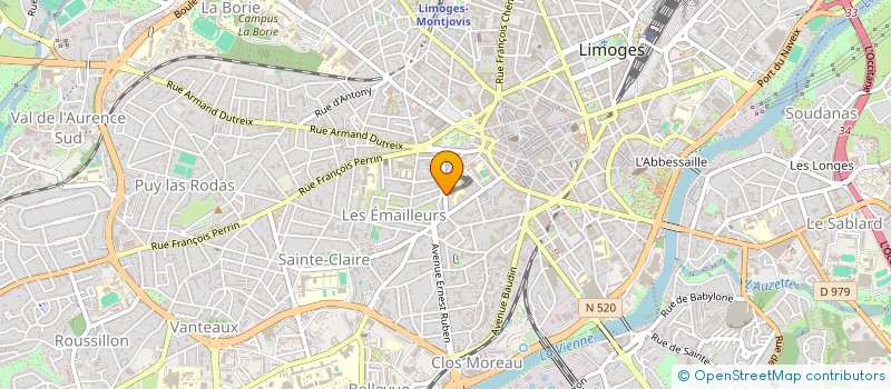 localisation de l'entreprise GYMNASE DES ARGENTIERS à LIMOGES