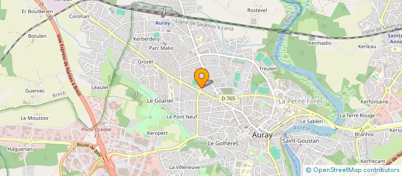 localisation de l'entreprise GYMNASTIQUE AURAY ATLANTIQUE à AURAY