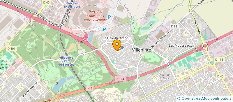 localisation de l'entreprise GYMNASTIQUE RYTHMIQUE VILLEPINTOISE à VILLEPINTE