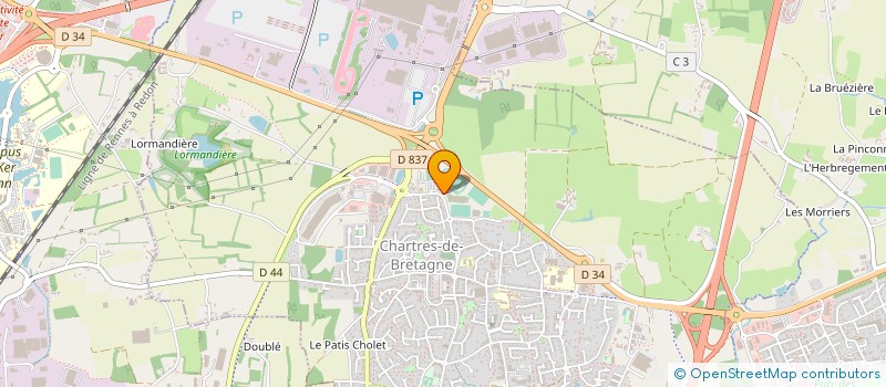 localisation de l'entreprise GYMNASTIQUE SPORTIVE CHARTRES DE BRETAGNE  CHARTRES-DE-BRETAGNE