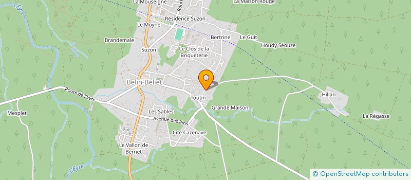 localisation de l'entreprise GYMNASTIQUE VOLONTAIRE BELIN BELIET  BELIN-BELIET