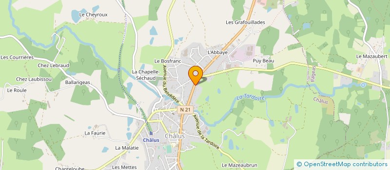 localisation de l'entreprise GYMNASTIQUE VOLONTAIRE CHALUS à CHALUS