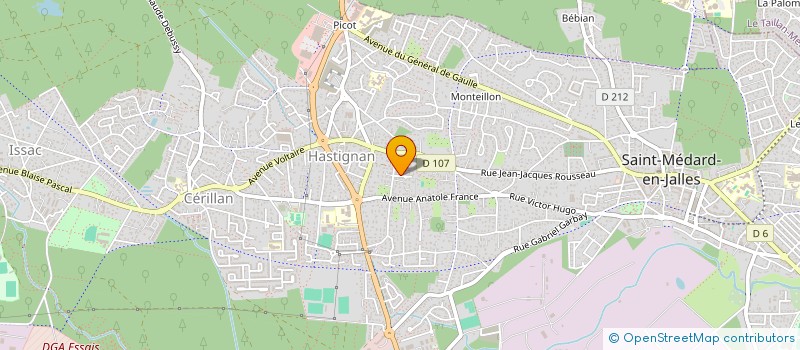 localisation de l'entreprise GYMNASTIQUE VOLONTAIRE D HASTIGNAN  SAINT-MEDARD-EN-JALLES