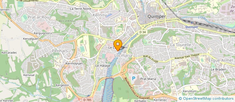 localisation de l'entreprise GYMNASTIQUE VOLONTAIRE DE L ODET à QUIMPER