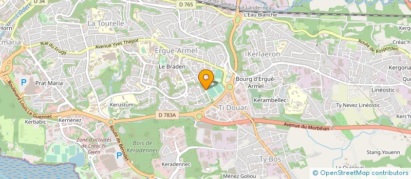 localisation de l'entreprise GYMNASTIQUE VOLONTAIRE DE QUIMPER à QUIMPER