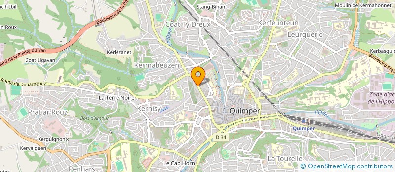 localisation de l'entreprise GYMNASTIQUE VOLONTAIRE DE QUIMPER à QUIMPER