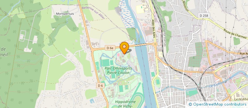 localisation de l'entreprise GYMNASTIQUE VOLONTAIRE DU CREPS DE VICHY à BELLERIVE-SUR-ALLIER
