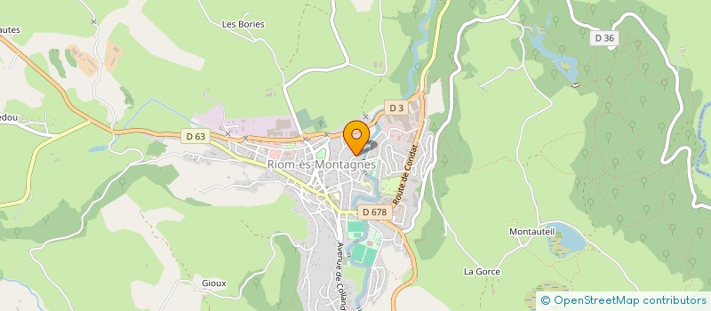 localisation de l'entreprise GYMNASTIQUE VOLONTAIRE DU PAYS GENTIANE à RIOM-ES-MONTAGNES