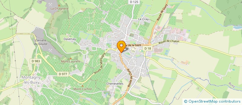 localisation de l'entreprise GYMNASTIQUE VOLONTAIRE ENFANTS DE BUXY  BUXY