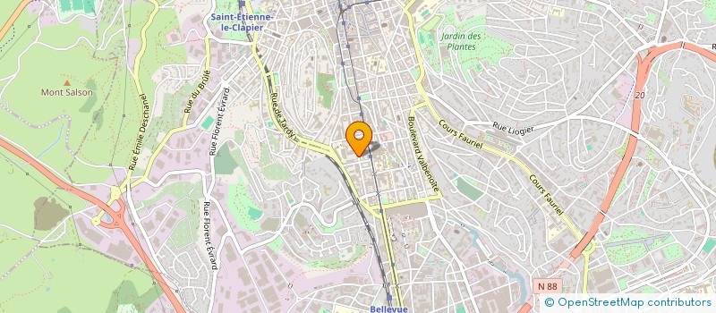 localisation de l'entreprise GYMNASTIQUE VOLONTAIRE LA VEUE à SAINT-ETIENNE