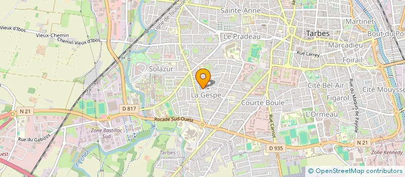 localisation de l'entreprise GYMNASTIQUE VOLONTAIRE  LES BLEUETS  TARBES
