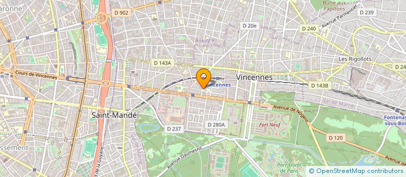 localisation de l'entreprise GYNEFORMA à VINCENNES