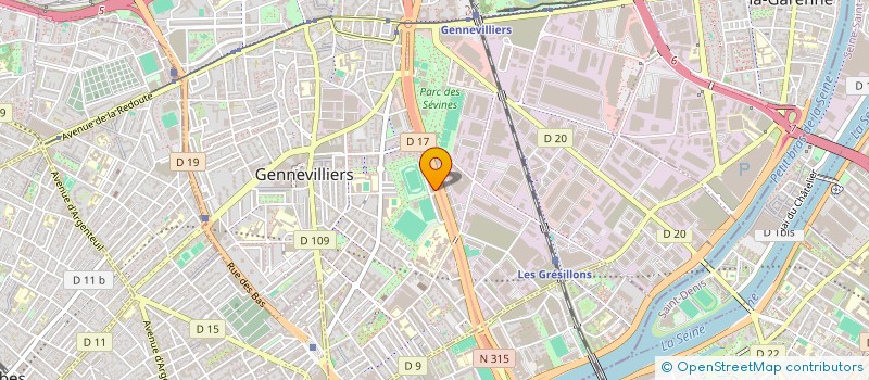 localisation de l'entreprise GYRARD ELEC à GENNEVILLIERS